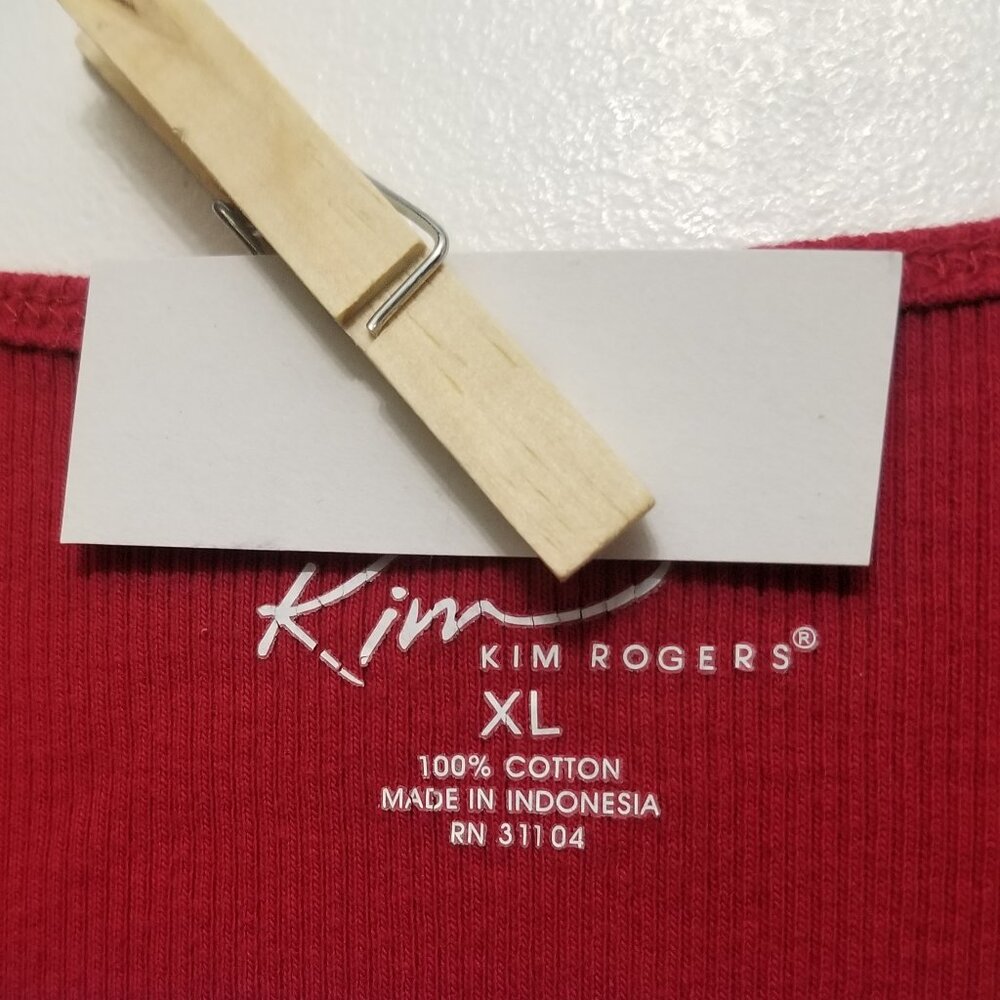 red cotton Kim Rogers XL tank top, with name written on - Picture 3 of 3